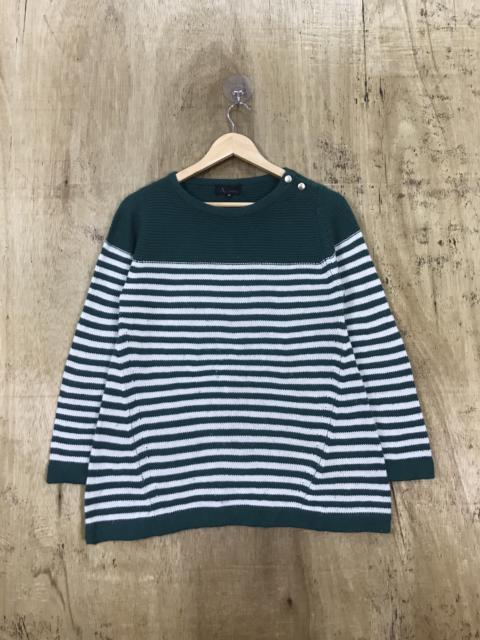 Other Designers Streetwear - Xmore Button Collar Striped Knit Sweater Vintage