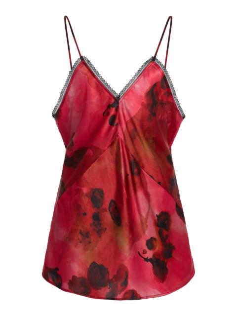 Victoria Beckham Lace Trimmed Satin Top multi