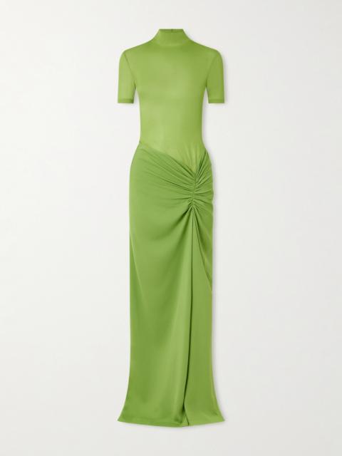 CHRISTOPHER ESBER Fusion Jersey And Gathered Crepe Mock-neck Maxi Dress