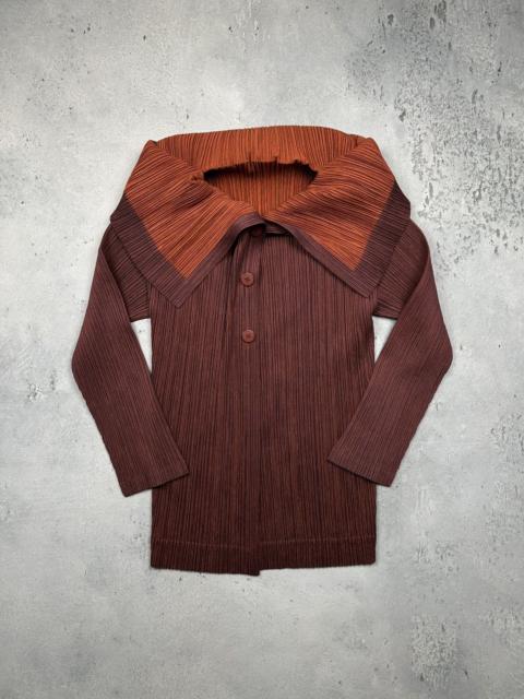 Pleats Please Issey Miyake Rare Pleats Please Issey Miyake Cardigan Dual-Button Pleated