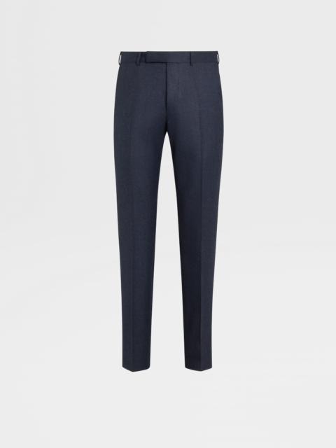 ZEGNA DARK BLUE WOOL TROUSERS