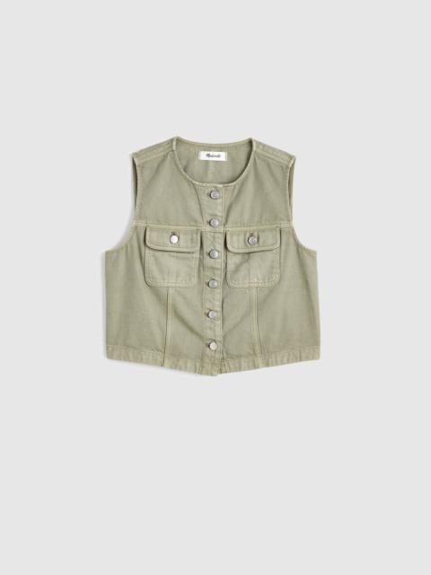 Madewell Cropped Vest in Airy Denim