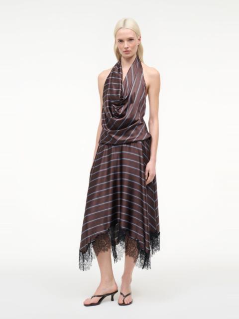 STAUD STAUD ELIRA SILK DRESS REDONDO STRIPE