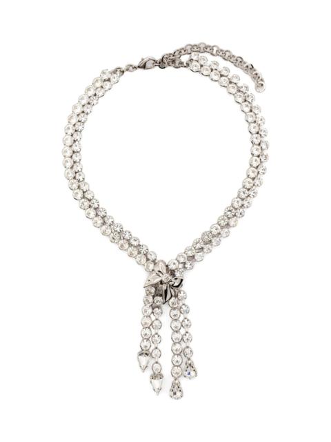Alessandra Rich Bow Crystals Necklace