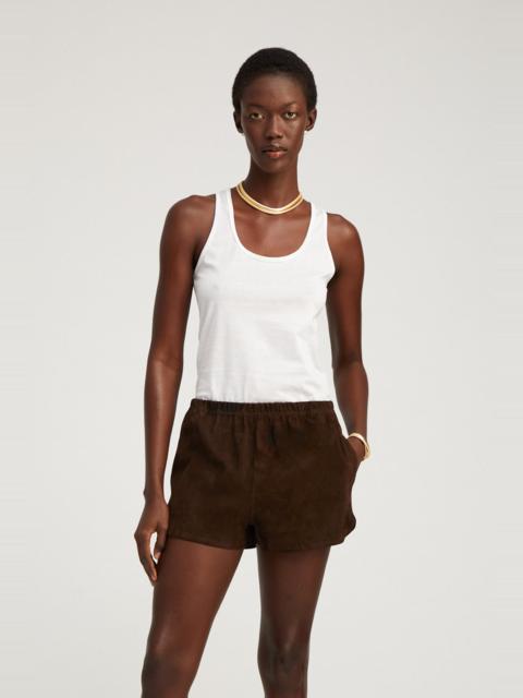 SPRWMN WHITE SCOOPED TANK TOP