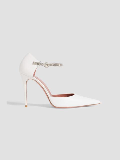 Amina Muaddi Ursina 105 crystal-embellished leather pumps