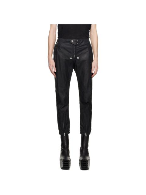 Rick Owens Black Hollywood Luxor Jogger Leather Pants