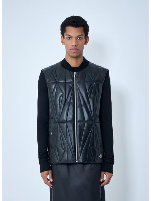 Other Designers Moncler X Rick Owens Women Geocamo Flight Leather Hooded Gilet