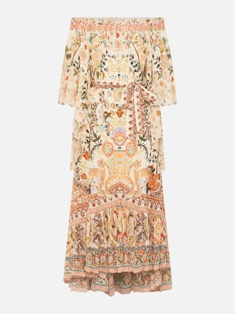 CAMILLA HIGH LOW HEM OFF SHOULDER DRESS