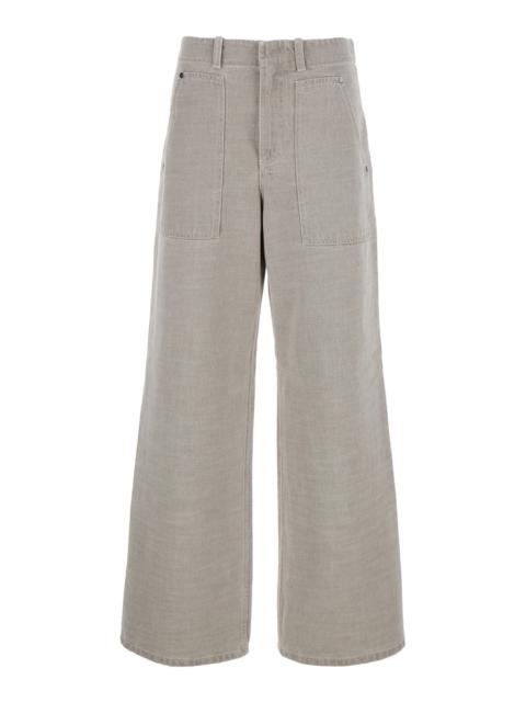 FENDI Fendi Women Beige Jeans With Patch Pockets On The Front And Embossed Logo On The Back In Cotton Woma