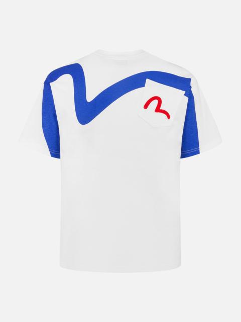 EVISU Seagull and Slogan Print Relax Fit T-shirt