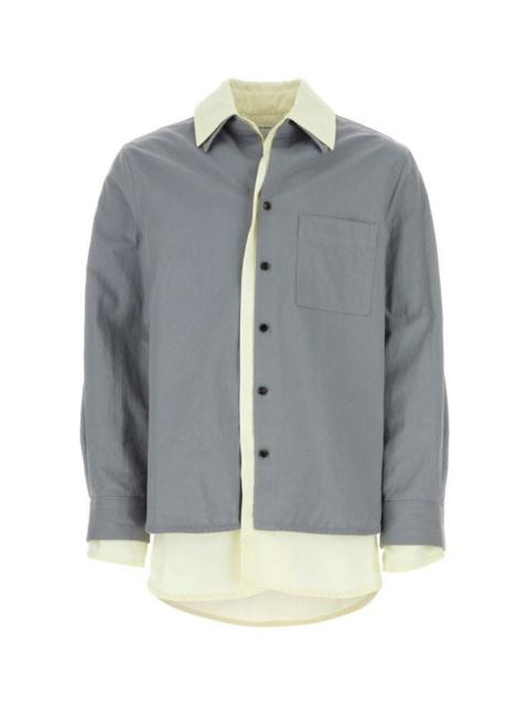 Bottega Veneta Man Grey Cotton Blend Shirt