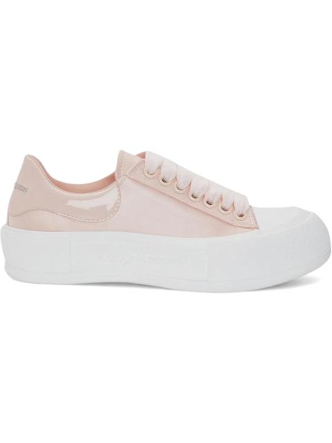 Alexander McQueen Alexander McQueen Deck Skate Plimsoll Lace-Up Leather Pink White (Women's)