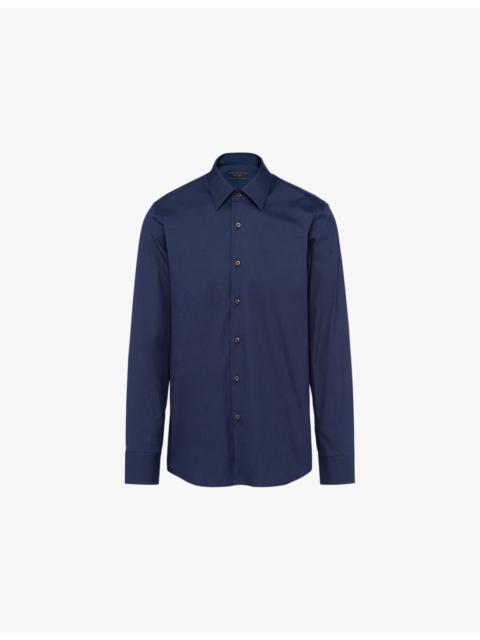 Prada Collared slim-fit cotton-blend shirt