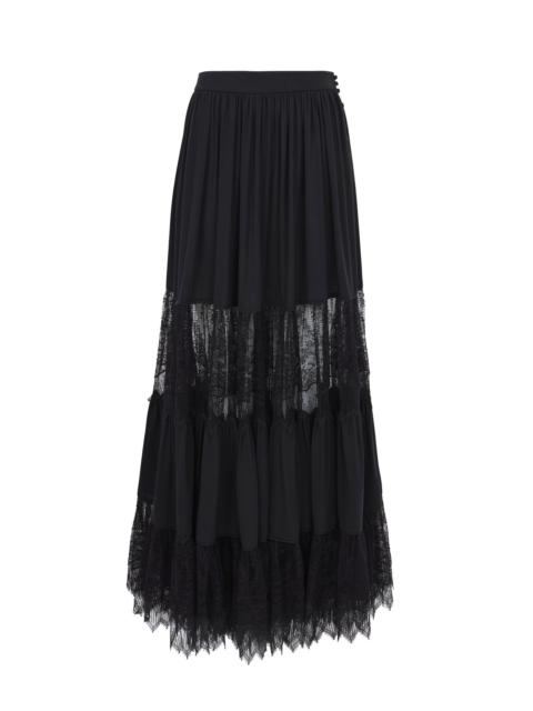 Chloé TIERED LONG SKIRT IN SILK GEORGETTE & LACE