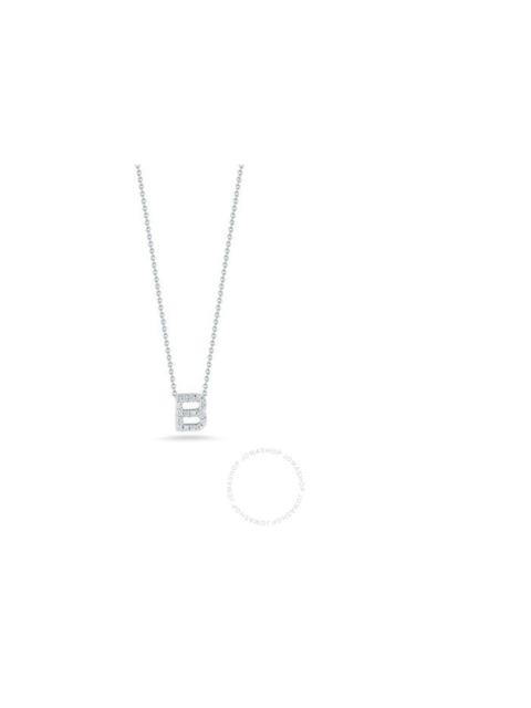 ROBERTO COIN ROBERTO COIN 18K White Gold Tiny Treasures Love Letter B Diamond Pendant