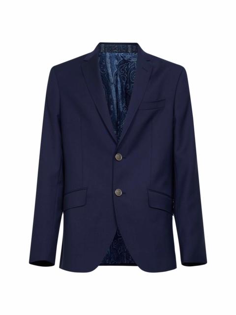 Etro Blue wool single-breasted jacket