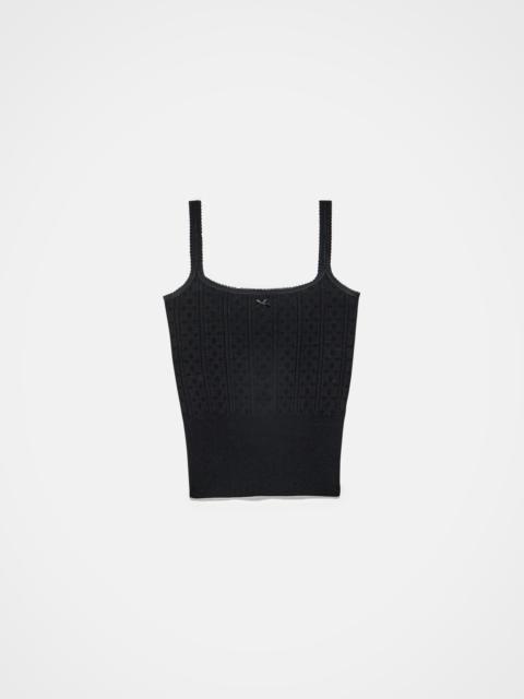 JW Anderson KNITTED POINTELLE CAMI TOP IN BLACK