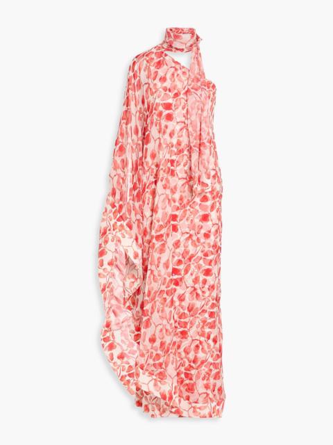Other Designers Toin one-shoulder layered floral-print chiffon and stretch-jersey maxi dress