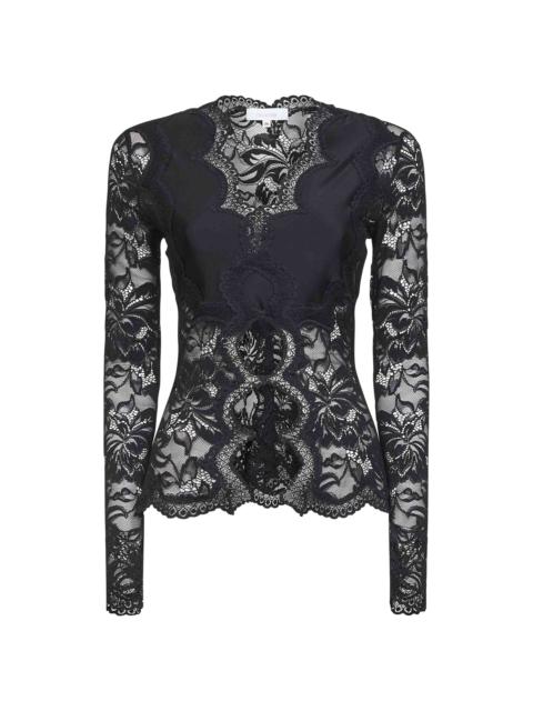 rabanne Rabanne Women Black Lace And Viscose Jersey Top