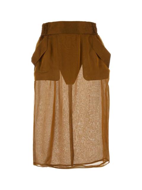 SAINT LAURENT Saint Laurent Women Bronze Silk Skirt