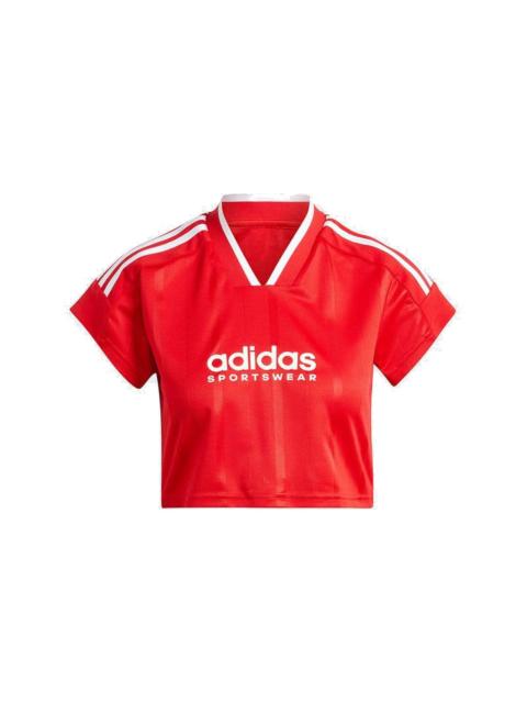 adidas (WMNS) adidas Tiro Cut 3-Stripes Crop Jersey 'Red White' IZ2084