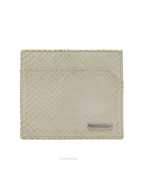 Dolce & Gabbana Dolce & Gabbana Cream Python Card Holder Wallet - Cream