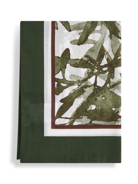Brunello Cucinelli Women Green Cotton Herbarium Print Scarf