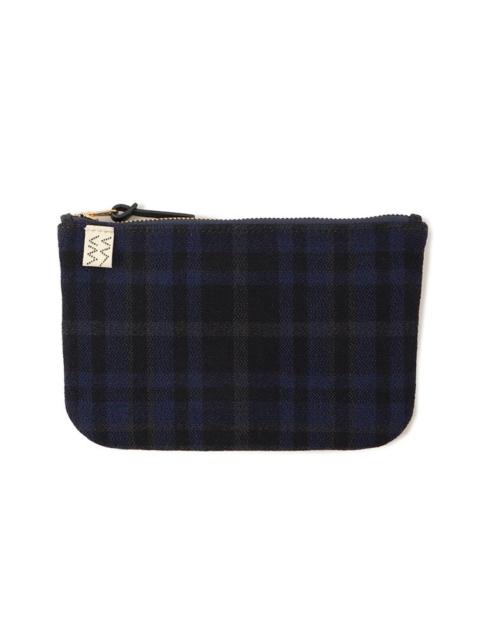 visvim TRAVEL POUCH BUFFALO CHECK NAVY