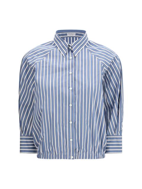 Brunello Cucinelli Brunello Cucinelli Women Shadow Stripe Poplin Shirt