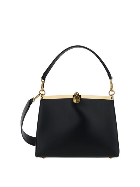 Etro Etro Medium Vela Black Shoulder Bag With Logo And Pegasus Charm In Leather Woman