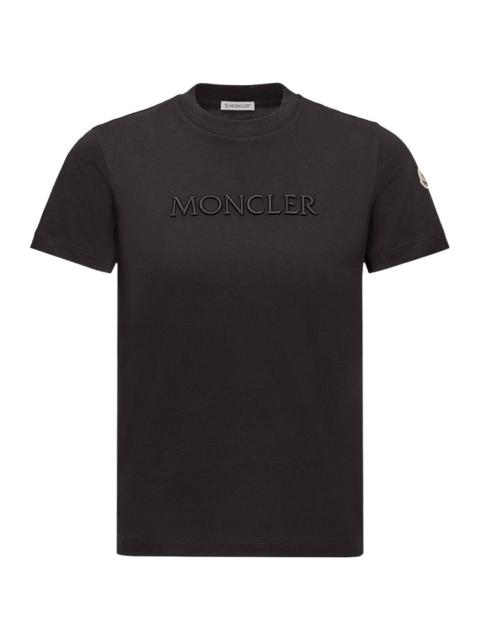 Moncler Moncler Women Cotton T-Shirt With Embroidered Tone-On-Tone Logo