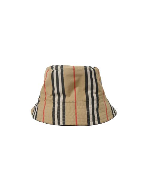 Burberry Burberry Reversible Icon Stripe Cotton Bucket Hat Brown