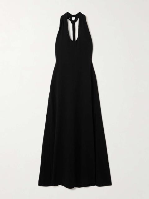 Ember fringed crepe halterneck maxi dress