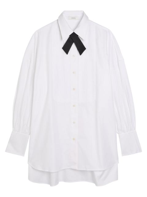 JOSEPH Joseph Ferrus Contrasting-neck Pintuck Cotton Blouse