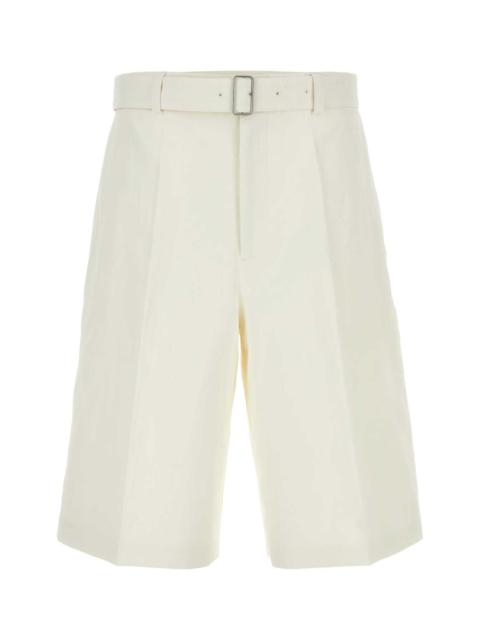 Jil Sander Jil Sander Men Ivory Linen Bermuda Shorts
