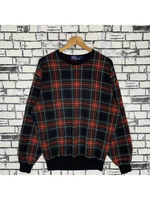 Other Designers Polo Ralph Lauren × Vintage - Polo by Ralph Lauren Tartan Checkered Sweatshirt Crewneck