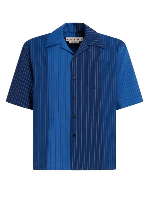 Marni Dégradé Pinstripe Wool Bowling Shirt