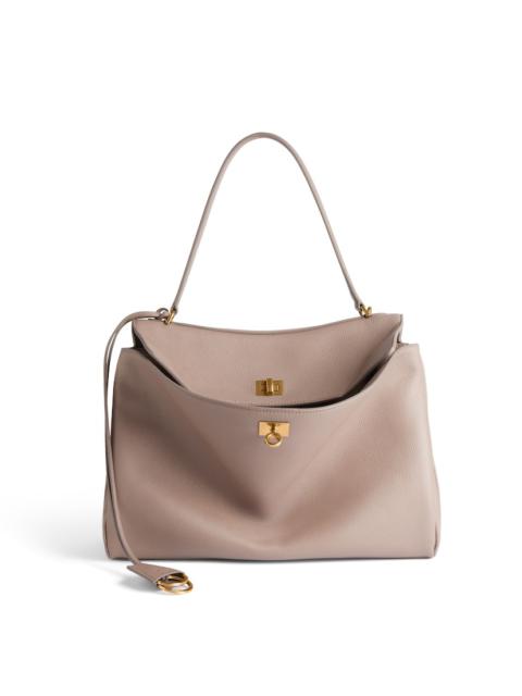 BALENCIAGA Women's Rodeo Handbag Medium Grained Calfskin in Sesame