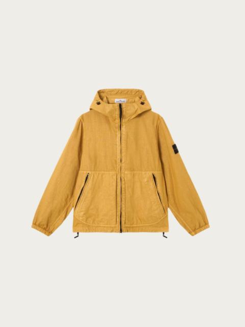 Stone Island Organic-Look Nylon Panama-TC Hooded Jacket - Mustard