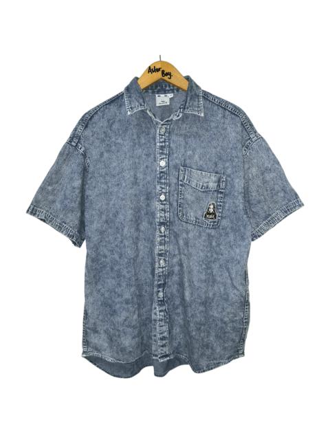 Japanese Brand - X-girl Chemical Wash Denim Face Shirts