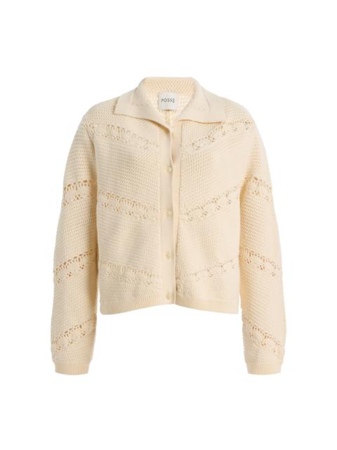 POSSE Dylan Crocheted Cardigan ivory
