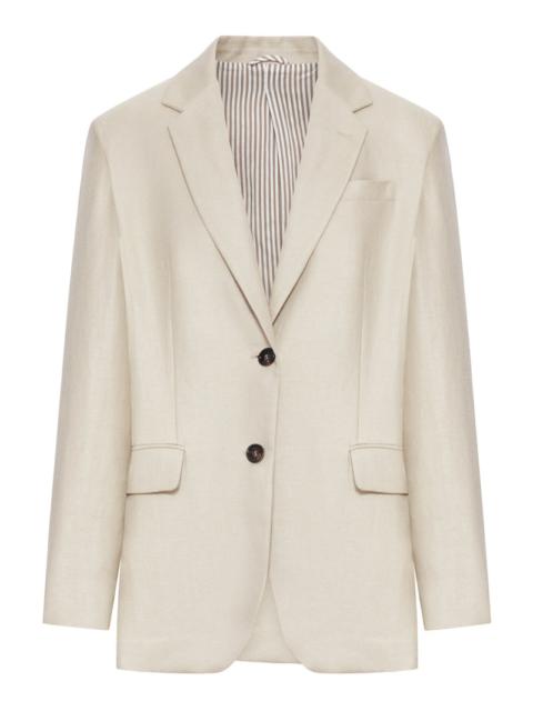 Brunello Cucinelli Brunello Cucinelli Women Single-Breasted Tailored Linen Jacket