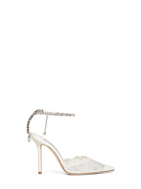 JIMMY CHOO Jimmy Choo Women Ivory Lace Saeda 100 Pumps