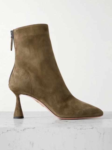 AQUAZZURA Amore 75 Suede Ankle Boots