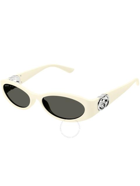 GUCCI Gucci Grey Oval Ladies Sunglasses GG1660S 004 54