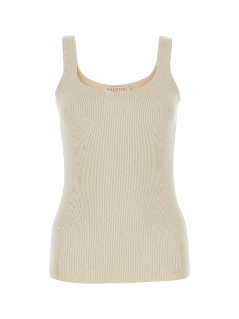 Valentino Sand silk tank top