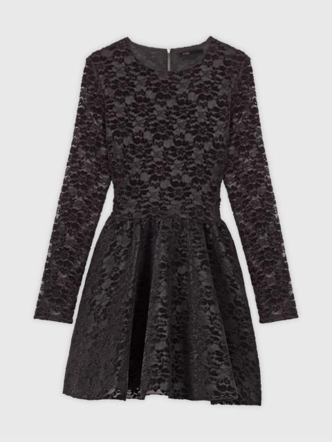 maje Flared velvet mini dress