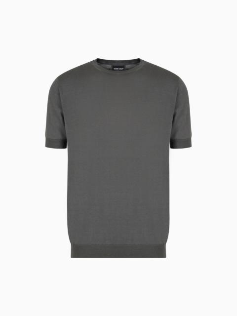 GIORGIO ARMANI Silk and cotton crew-neck jumper