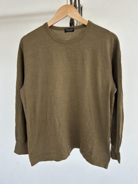 Comme des Garçons Homme Plus CDGH+ Plain Army Green Longsleeve Wool